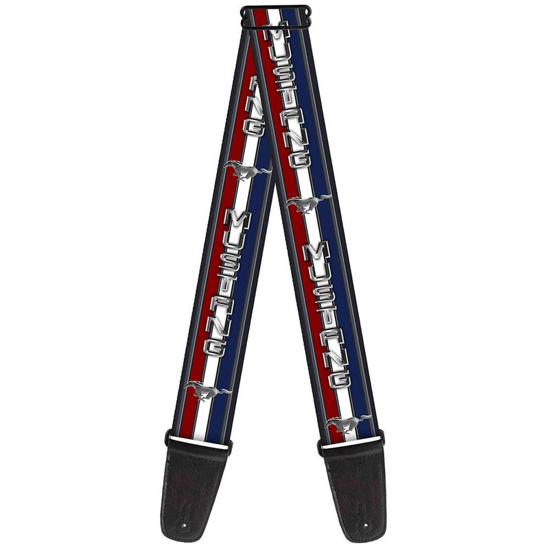 Buckle Down Buckle-Down Guitar Strap - Mustang/Text w/Tri-Bar Stripe - 2" Wide - 29-54" Length - Image 2