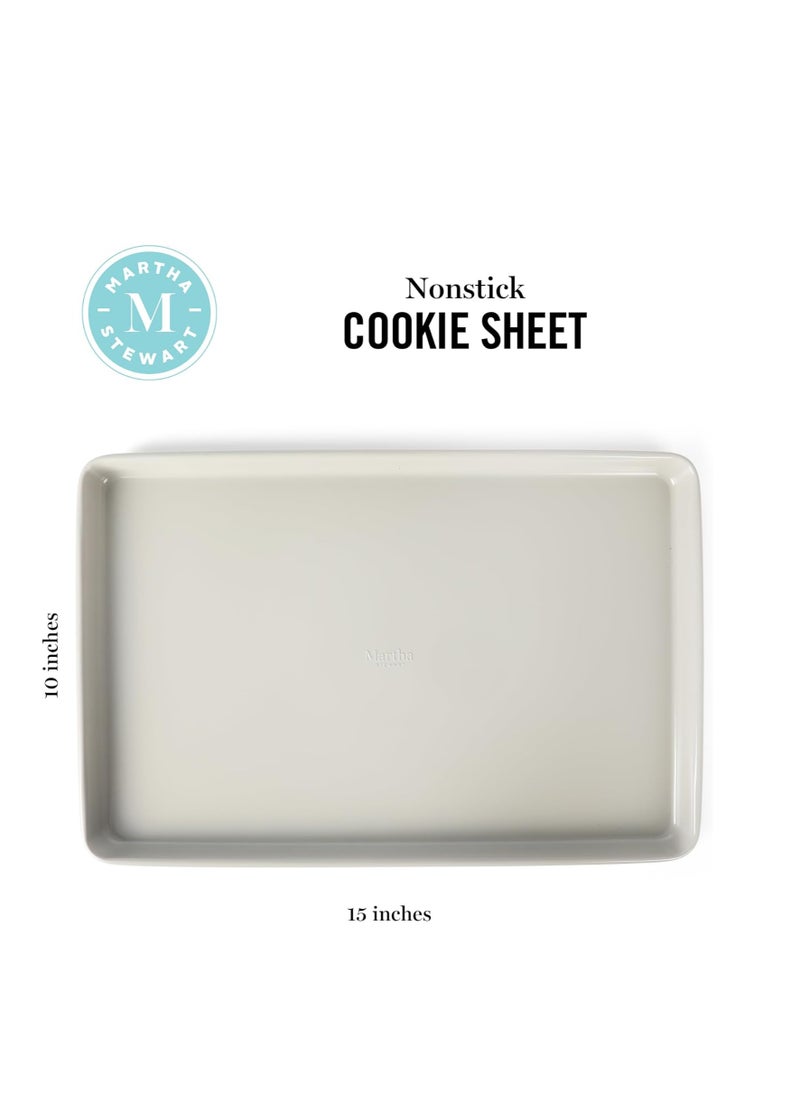 Martha stewart - Martha Stewart Gallen 15 x 10 Inch Nonstick Carbon Steel Cookie Sheet - Cool Grey - Image 1