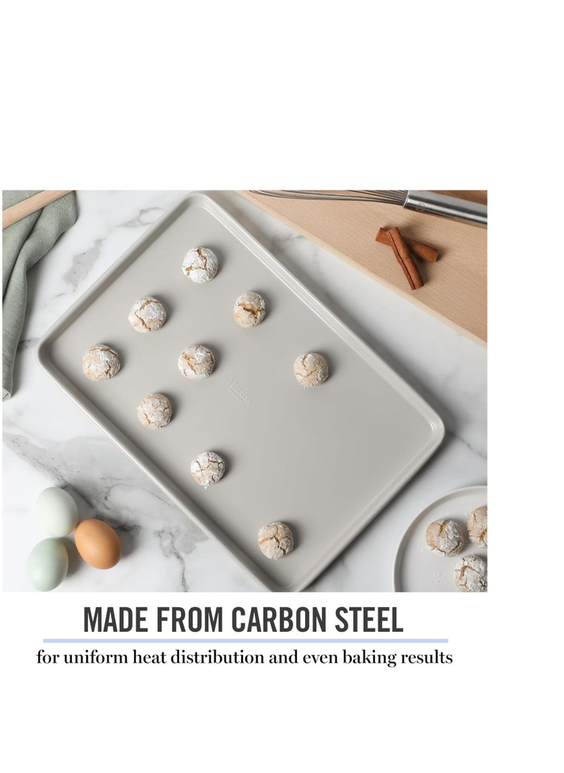 Martha stewart - Martha Stewart Gallen 15 x 10 Inch Nonstick Carbon Steel Cookie Sheet - Cool Grey - Image 1
