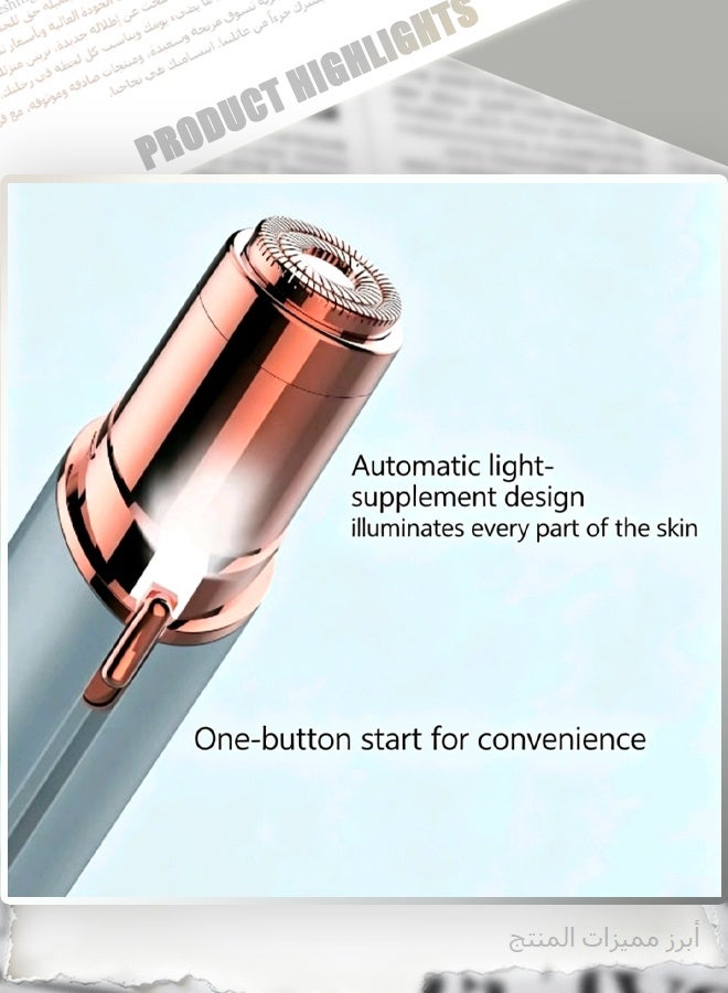 2 in 1 Electric Eyebrow Trimmer Facial Hair Remover for Women, Portable Rechargeable Painless Hair Razor, for Face Peach Fuzz Lips Chin Armpit Body - Image 4