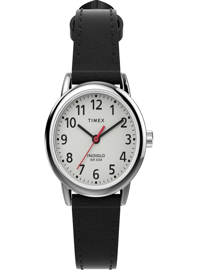 Timex Womens Easy Reader Silver-tone Case with Black Sustainable Strap and White Dial TW2V75300 - Image 1