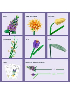 ZCM-HAPPY 534-Pieces of DIY Bouquet Building Blocks Decoration Immortal Flower Arrangement Gift Home Furnishings Assembly Toy Set  - Image 2