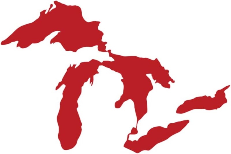 Nudge Printing Great Lakes Sticker Michigan Car Decal Premium Heavy-Duty Waterproof Vinyl for Bumpers, Windows, Laptops, Water Bottles or Coolers (Red, 4.5" Wide) - Image 1