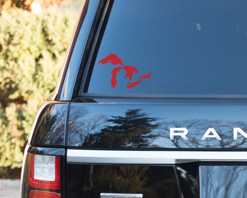 Nudge Printing Great Lakes Sticker Michigan Car Decal Premium Heavy-Duty Waterproof Vinyl for Bumpers, Windows, Laptops, Water Bottles or Coolers (Red, 4.5" Wide) - Image 3
