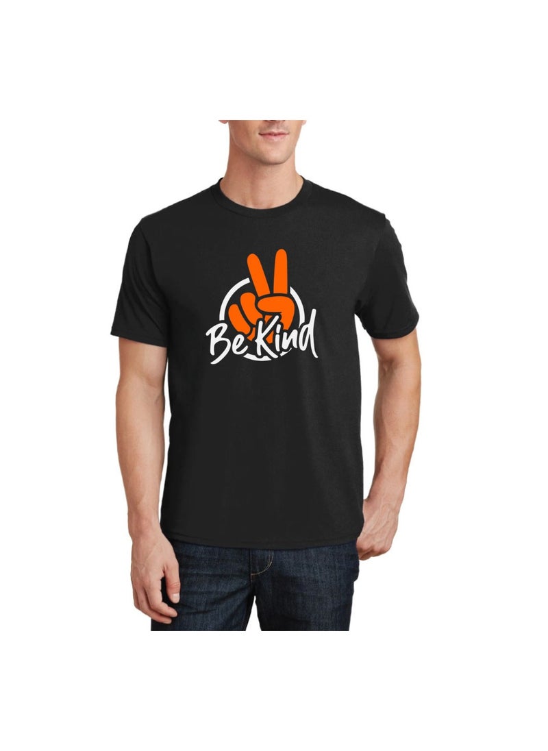 Generic - Peace Love Men's T-Shirt–Cotton Half Sleeve Round Neck Soft&Breathable Fabric Casual Wear For Everyday Comfort|Gift For Special Events - Image 1