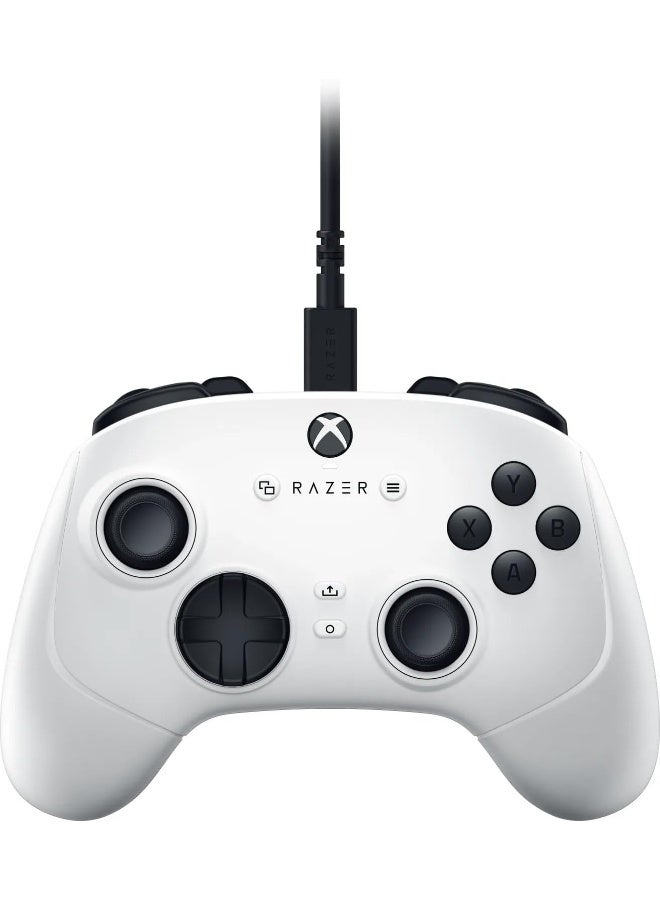 ريزر وولفرين V3 إصدار البطولة وحدة تحكم الألعاب السلكية: مرخصة لجهاز Xbox Series X|S، Xbox One، Windows PC، 6 أزرار قابلة لإعادة التعيين، مشغلات سريعة، كابل USB-C، وضع البطولة السلكي - أبيض - Image 1
