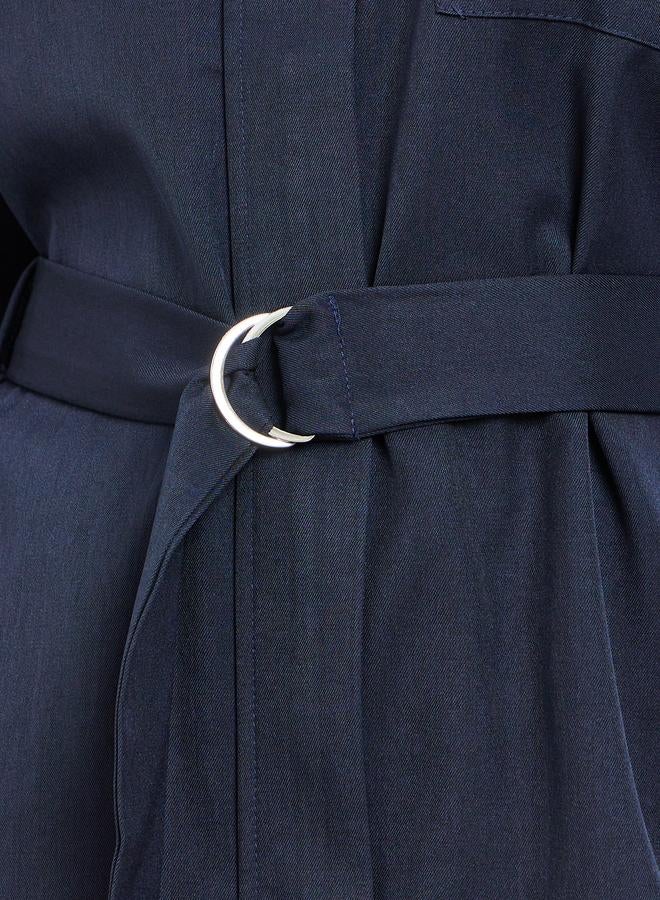 Styli Blue Belted Shirt and Wide Leg Pants Co-ords - Image 3