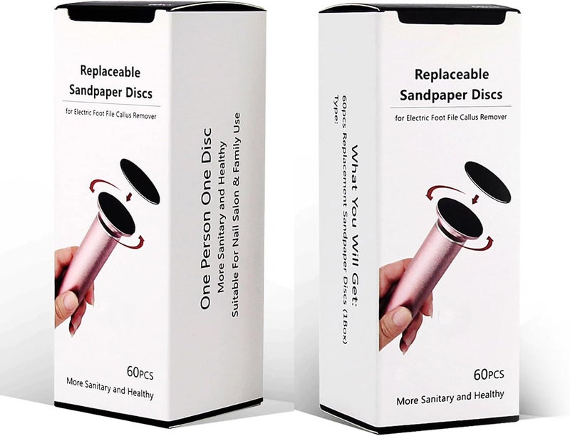 I·B·N G 120 قطعة أقراص ورق صنفرة للقدم لإعادة التعبئة لجهاز إزالة الجلد الميت كهربائيًا 60 قطعة خشن 80 حبيبة 60 قطعة ناعم 180 حبيبة