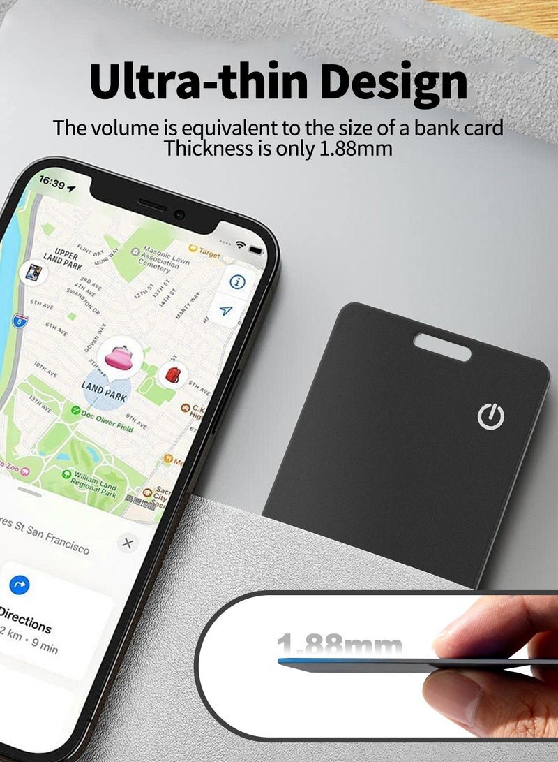 Bcarenest Card-style smart Bluetooth tracker, ultra-thin 1.8 mm, IP68 waterproof, supports wireless charging, suitable for wallets and passports, compatible with Apple Find My, anti-loss card locator, iOS only (black). - Image 3