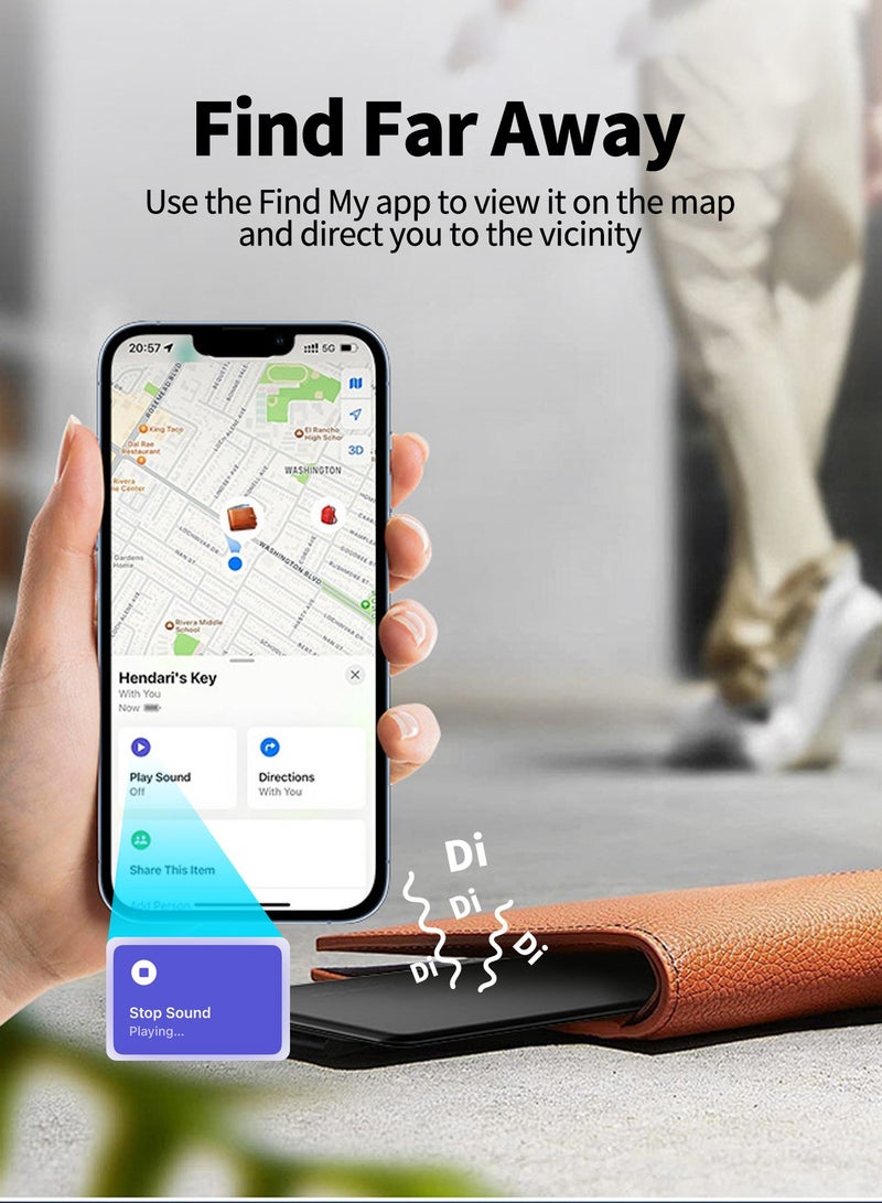Bcarenest Card-style smart Bluetooth tracker, ultra-thin 1.8 mm, IP68 waterproof, supports wireless charging, suitable for wallets and passports, compatible with Apple Find My, anti-loss card locator, iOS only (black). - Image 4