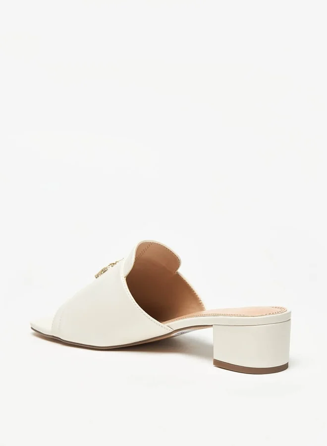 Celeste Women's Metallic Trim Slip-On Sandals with Block Heels