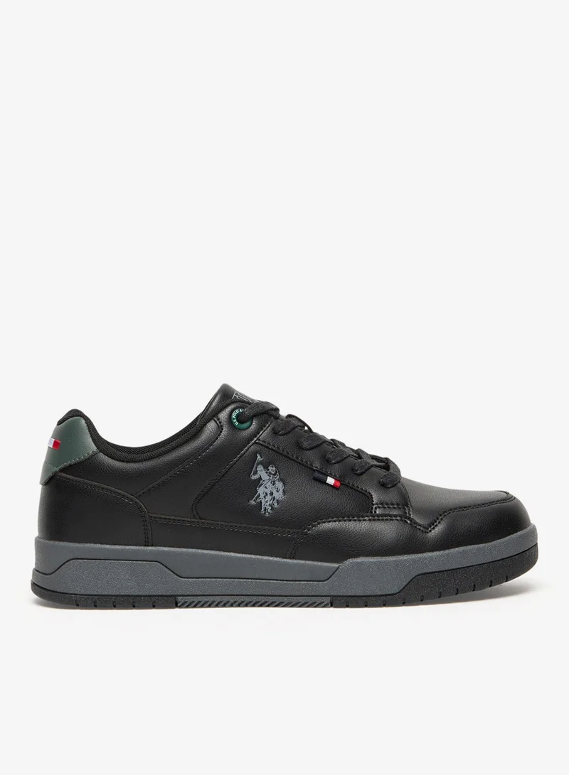 Men's Black Low-Top Casual Sneakers - Lace-Up Design with Comfort Cushioned Sole for Everyday Style