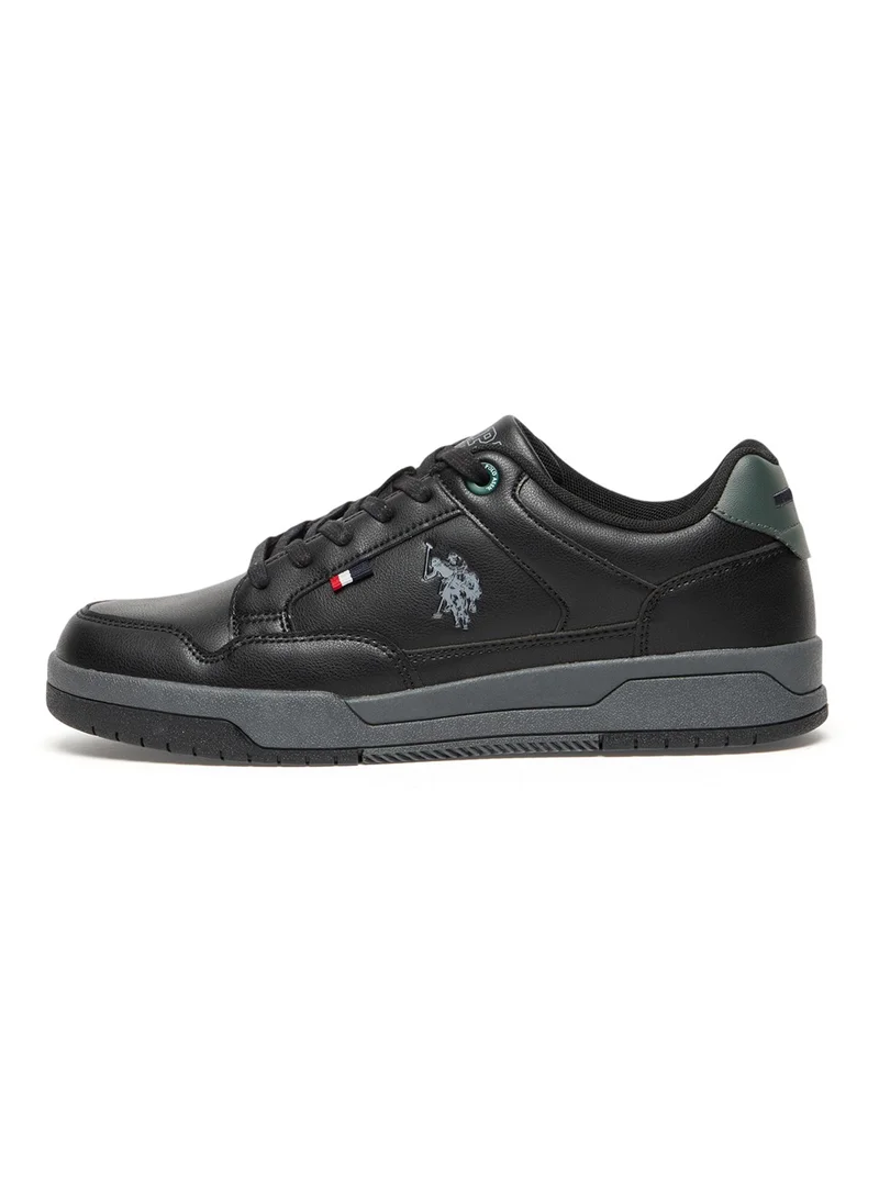 U.S. Polo Assn. Men's Black Low-Top Casual Sneakers - Lace-Up Design with Comfort Cushioned Sole for Everyday Style