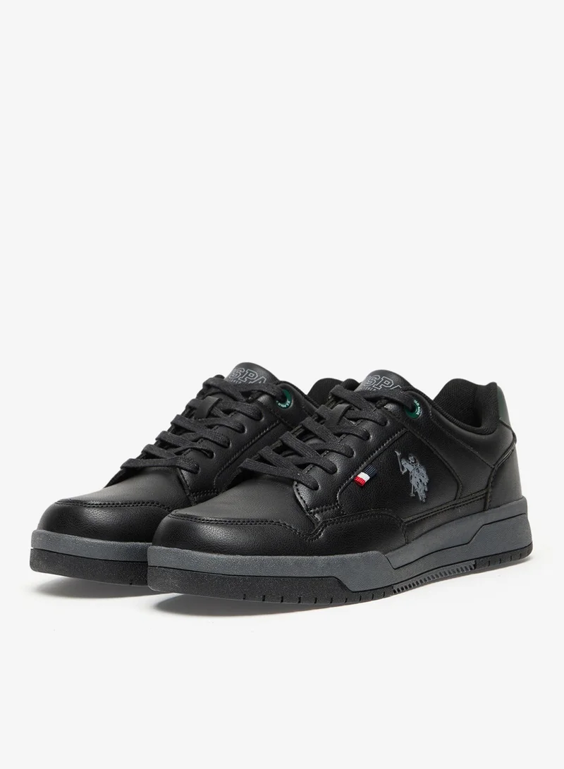 U.S. Polo Assn. Black Men's Black Low-Top Casual Sneakers - Lace-Up Design Shoes with Comfort Cushioned Sole for Everyday Style for Men | Best Price UAE