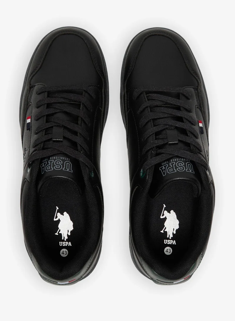 U.S. Polo Assn. Black Men's Black Low-Top Casual Sneakers - Lace-Up Design Shoes with Comfort Cushioned Sole for Everyday Style for Men | Best Price UAE