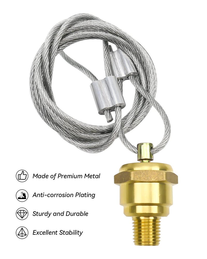 AUGREX 2 Pack of ¼” NPT Air Tank Drain Valve with 60" Cable, Air Brake Reservoir Drain Valve Air Compressor Drain Valve For Semi Trucks Replaces Haldex 12105 N3613AD - Image 4