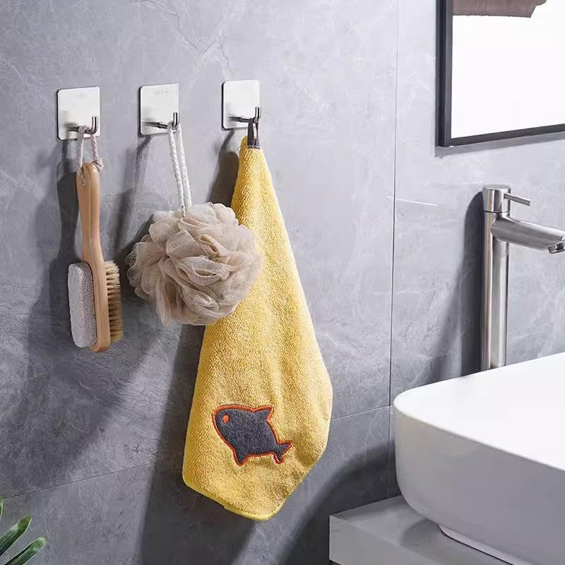 Homestic 2 Pieces Towel Hooks | Self Adhesive Wall Hooks for Bathroom or Kitchen | Stainless Steel Door Hook | Waterproof Hook Holder | Stick Removable Hooks | Silver - Image 3