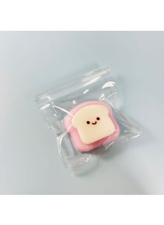 Semi-Soft Cheese Toast Squishy Cartoon Stress Relief Toy Purple Toast Emoji Bread Pinch
