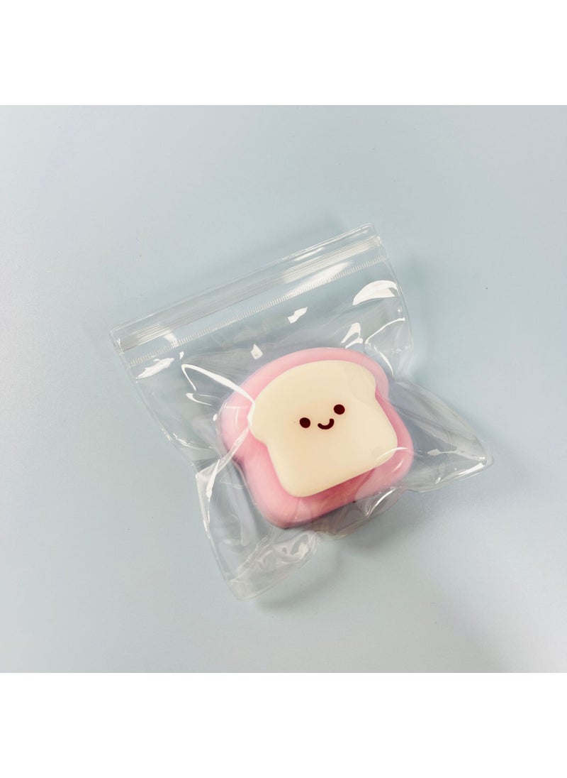 Generic - Semi-Soft Cheese Toast Squishy Cartoon Stress Relief Toy Purple Toast Emoji Bread Pinch - Image 1