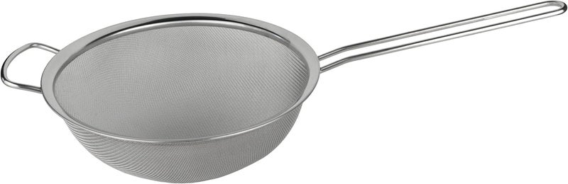 GRUNWERG ST-3009 Fine Mesh Strainer with Polished Rim And Handle, Silver, 9-Inch, 22.5cm Diameter - Image 1