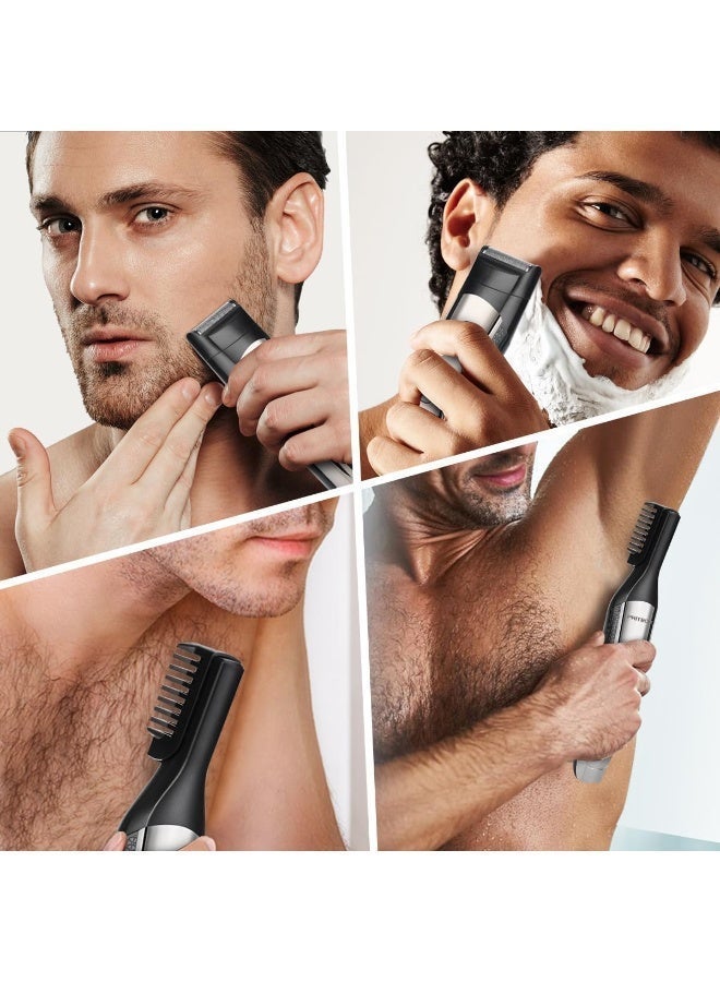 Cordless 6-in-1 Men’s Grooming Kit with Hair Clipper, Beard Trimmer, Nose & Ear Trimmer, Body Trimmer and Foil Shaver, USB Rechargeable, LED Display - Image 3