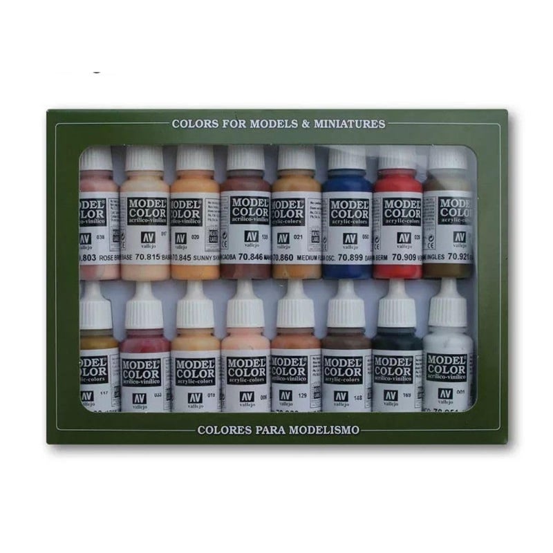 Vallejo - Model Color Face & Skin Tones Set | 16 bottles x 17 ml (0.57 fl.oz.) - Image 1