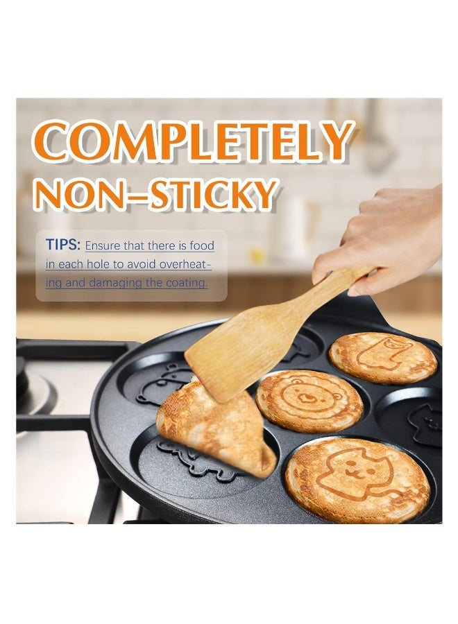 Nonstick Griddle Pan, Pancake Maker with 7-Cup Animal Mold for Kids, Mini Pancake Pan, Blini Pan for Cakes, Duck Black, 10 Inch - Image 3