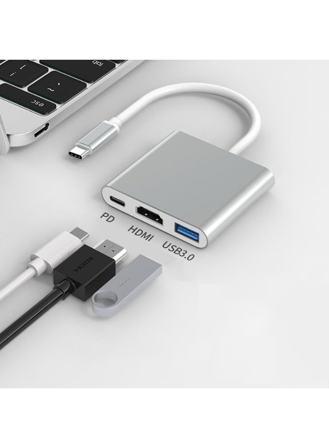 3 in 1 Type-C to HDMI Adapter with 4K HDMI Output, USB C to Type-C(PD)/HDTV/USB 3.0 Adapter for Mobile phone. Monitor, Laptop - Image 2