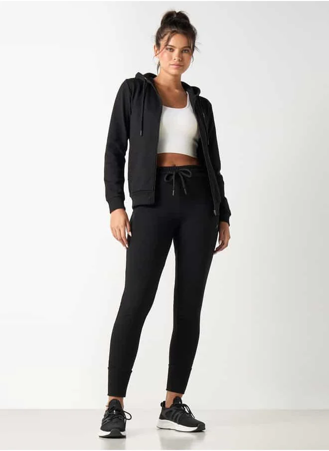 ADOT by Splash Long Sleeves Hoodie with Zip Closure and Pocket Detail