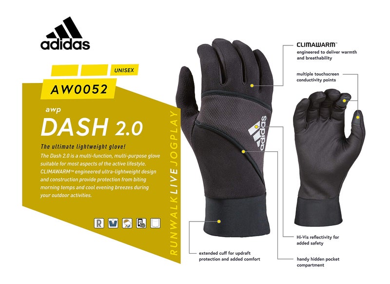 Adidas Men's Dash 2.0 Reflective Gloves, Black - Large/X-Large - Image 4