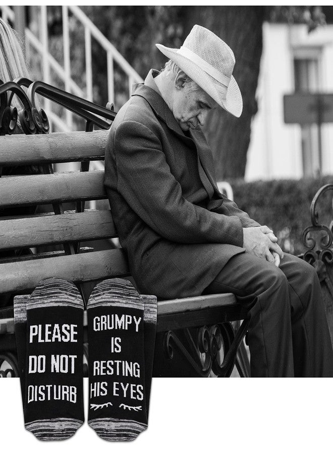 GJTIM 2PAIRS Grumpy Gift Grandpa Gift Socks If You Can Read This Grumpy Is Resting His Eyes Christmas Birthday Novelty Socks - Image 4
