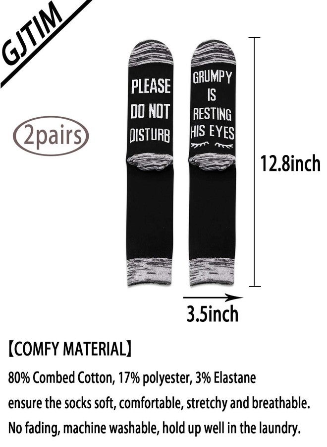 GJTIM 2PAIRS Grumpy Gift Grandpa Gift Socks If You Can Read This Grumpy Is Resting His Eyes Christmas Birthday Novelty Socks - Image 2