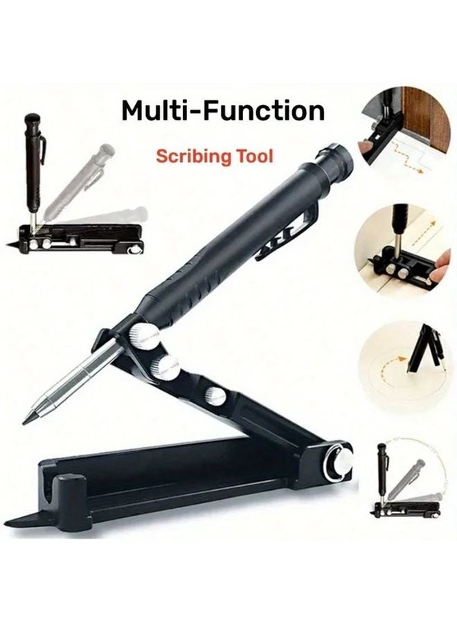 Scratch Art Tool Set Aluminum Alloy Multi Function Marking Gauge With Wood Pen - Image 2