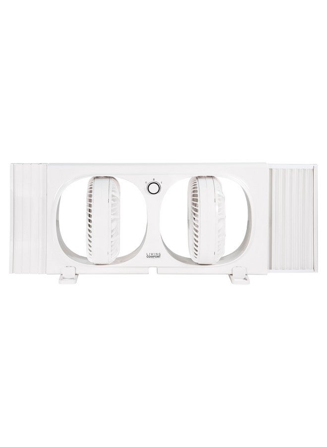 Comfort Zone Comfort Zone Living Comfort Twin Window Fan with Individually 180 Degree Rotating Fan Heads, 9 inch, 2 Speed, Plastic Removable Bug Screen, Ideal for Home, Kitchen, Bedroom, & Office, LC329WT  - Image 3