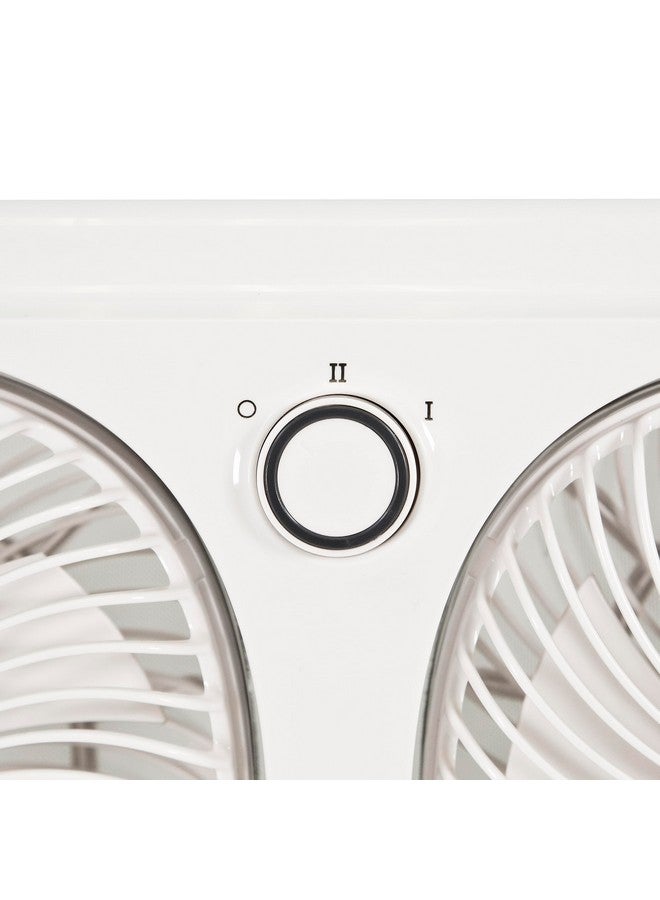 Comfort Zone Comfort Zone Living Comfort Twin Window Fan with Individually 180 Degree Rotating Fan Heads, 9 inch, 2 Speed, Plastic Removable Bug Screen, Ideal for Home, Kitchen, Bedroom, & Office, LC329WT  - Image 5