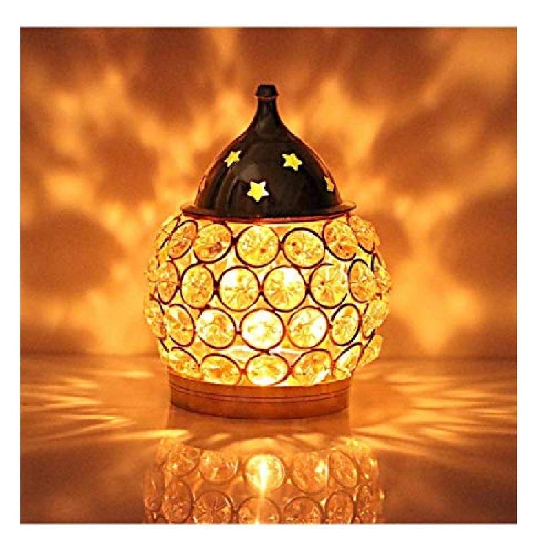 Shiv SHIV HOME WORLD Lotus Shape Crystal Akhand Diya Jyothi Oil Deepam Brass for Puja Home Decor Size2  - Image 4