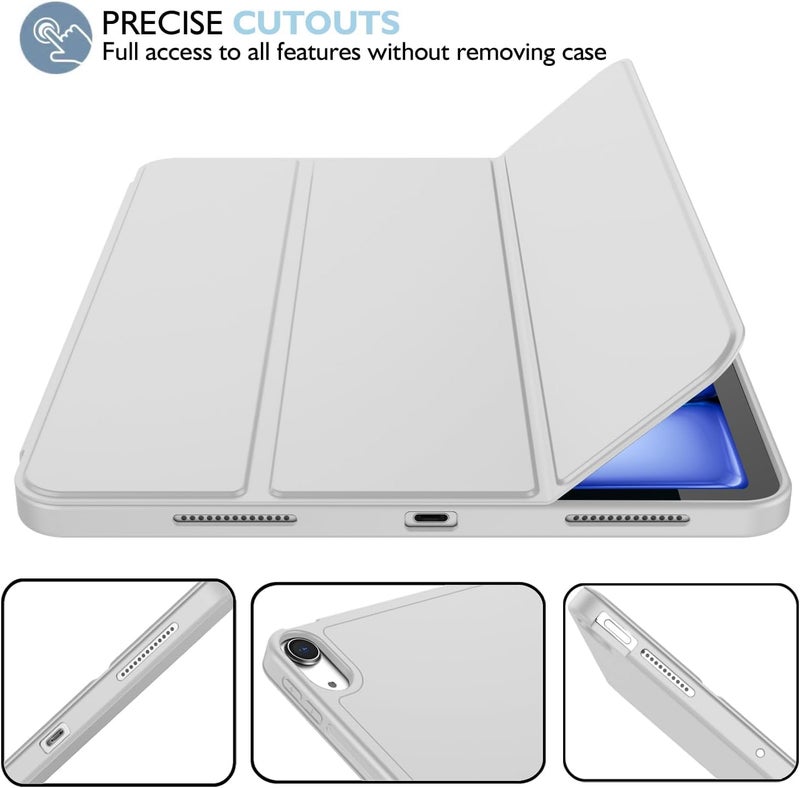 CERLINK iPad Air Smart Case Cover 11inch for M3 2025, M2 2024 | Compatibility with iPad Air 5th/4th Generation 10.9inch 2022/2020 Pack of-1-LightGrey - Image 2