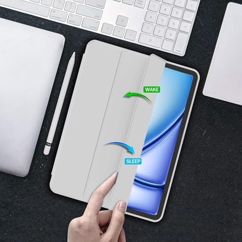 CERLINK iPad Air Smart Case Cover 11inch for M3 2025, M2 2024 | Compatibility with iPad Air 5th/4th Generation 10.9inch 2022/2020 Pack of-1-LightGrey - Image 3