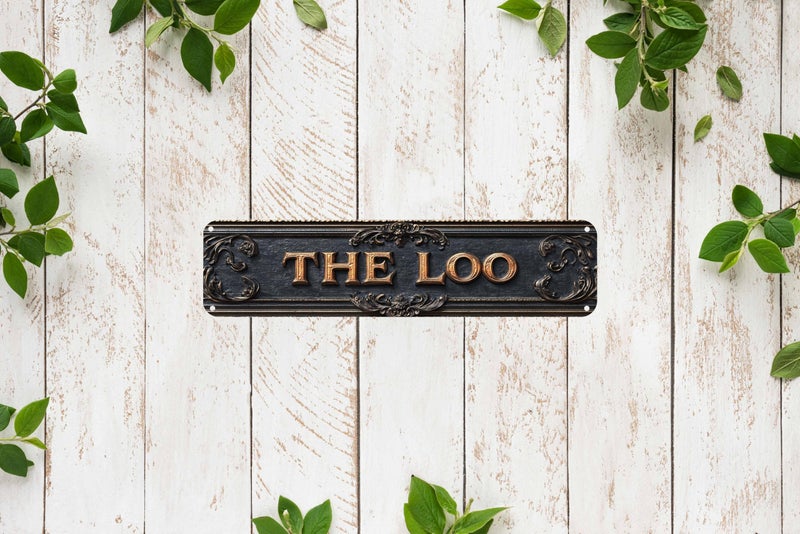 QIXFGUL Vintage Tin The Loo Sign Retro Metal Sign for bathroom Decoration - bathroom Funny Wall Art Plaque 4x16 Inch - Image 5
