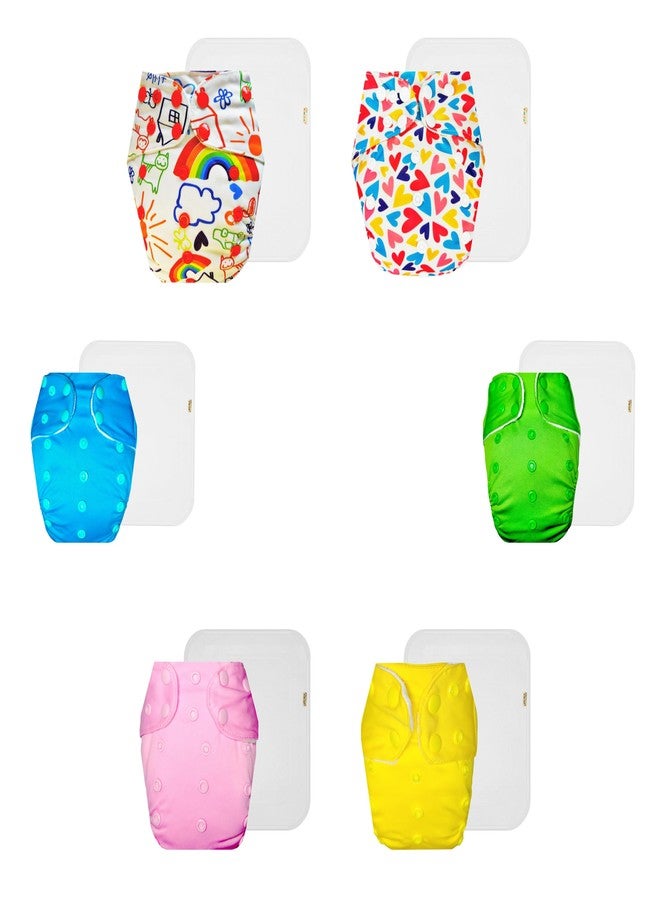 حفاضات دمبلدو القماشية الممتازة مع حشوة قطنية (عبوة من 6 قطع) | ملائمة ومريحة | تسمح بمرور الهواء | مناسبة للسفر | مصممة من قبل الأمهات | من 3 أشهر إلى 3 سنوات | للجنسين - Image 1
