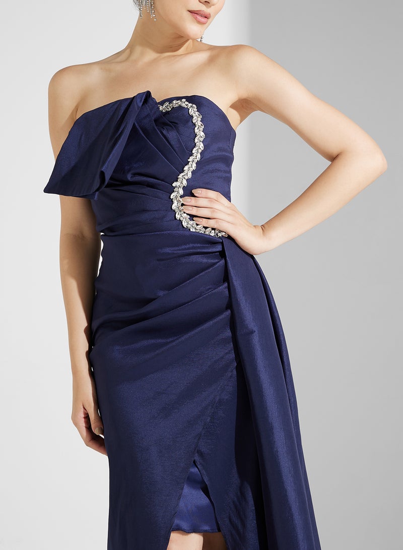 Namshi x Strapless Slit Gown Dress - Image 3