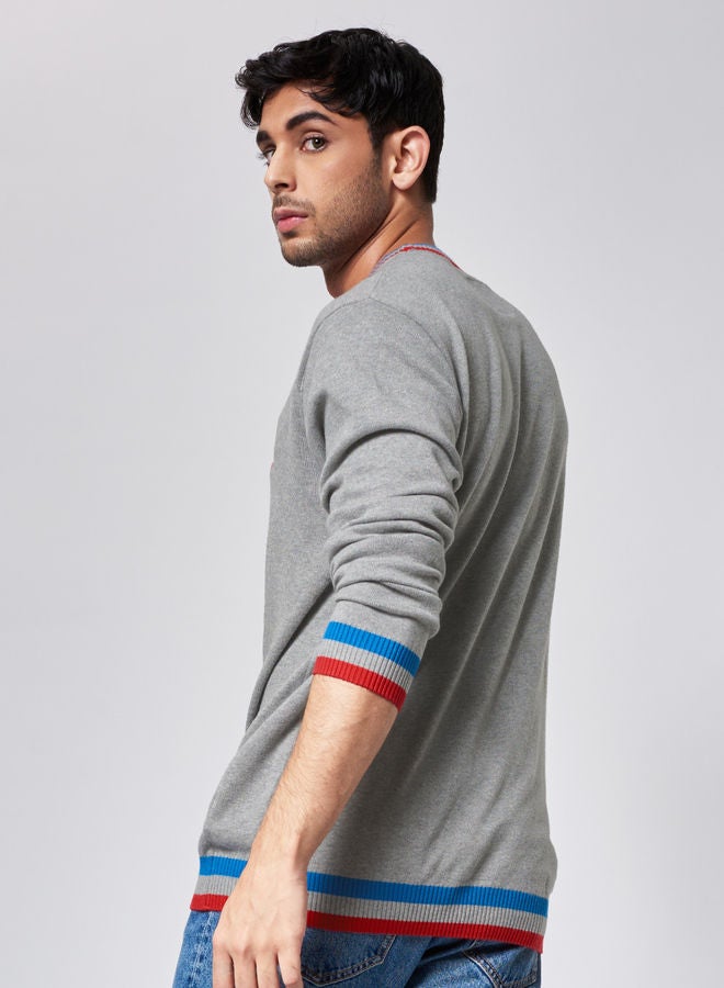 The Souled Store Captain America Logo Mens & Boys 100% cotton Woven Designed Cotton Knitted Sweater Multicolor - Image 2