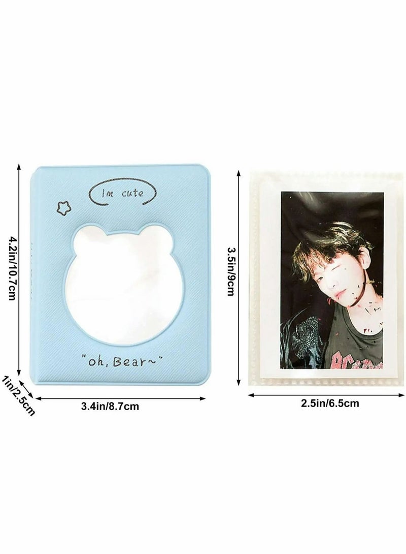 Captaintech 3 Inch Mini Photo Album Kpop Photocard Binder, Bear Hollow Holder Book, Business Card Book Holder, Sleeves 36 Pockets - Image 3