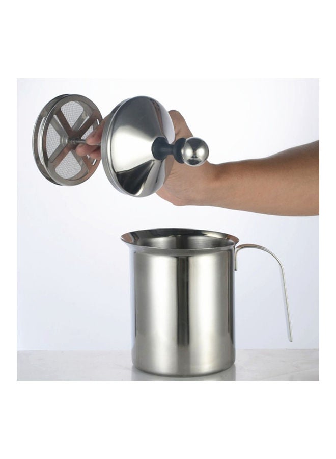 NIBEMINENT Stainless Steel Milk Frothing Pitcher 800ML Silver - Image 2