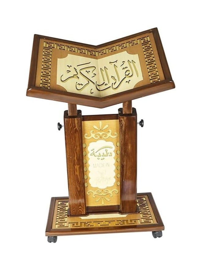 REBENUO Quran stand Turkish wood with wheels adjustable height very large size - Image 1