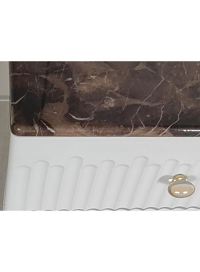 DANUBE HOME Naples 2 Drawers Night Stand Multifunctional Bedside Table Space Saving Night Stand Side Table Modern Design Furniture For Bedroom L54.7Xw39.6Xh50Cm - Beige/Stone - Image 3