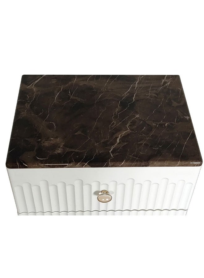 DANUBE HOME Naples 2 Drawers Night Stand Multifunctional Bedside Table Space Saving Night Stand Side Table Modern Design Furniture For Bedroom L54.7Xw39.6Xh50Cm - Beige/Stone - Image 5