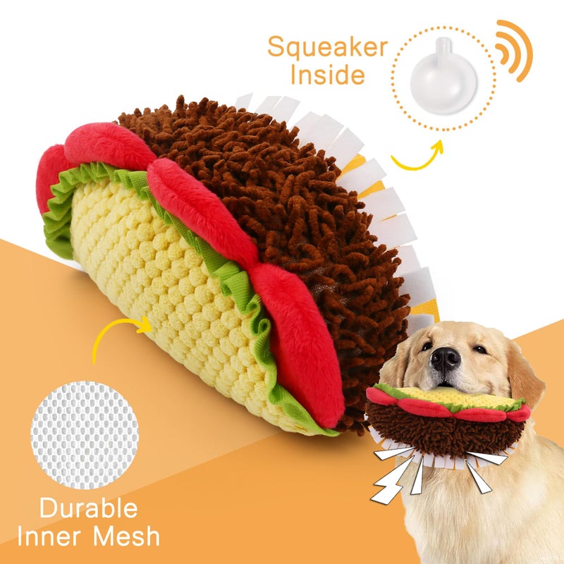 Prime Pets Plush Dog Toys Set, 3 Pack, Crinkle Squeaky Dog Toys, Food Shaped Pet Toy for Small Medium Large Dogs, Stuffed Puppy Chew Toy - Image 2