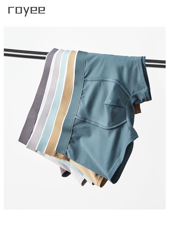 Royee - 4Pack Men's Underwear Cotton Pure Cotton Men's Flat Angle Underwear Medium Waist Solid Color - Image 1