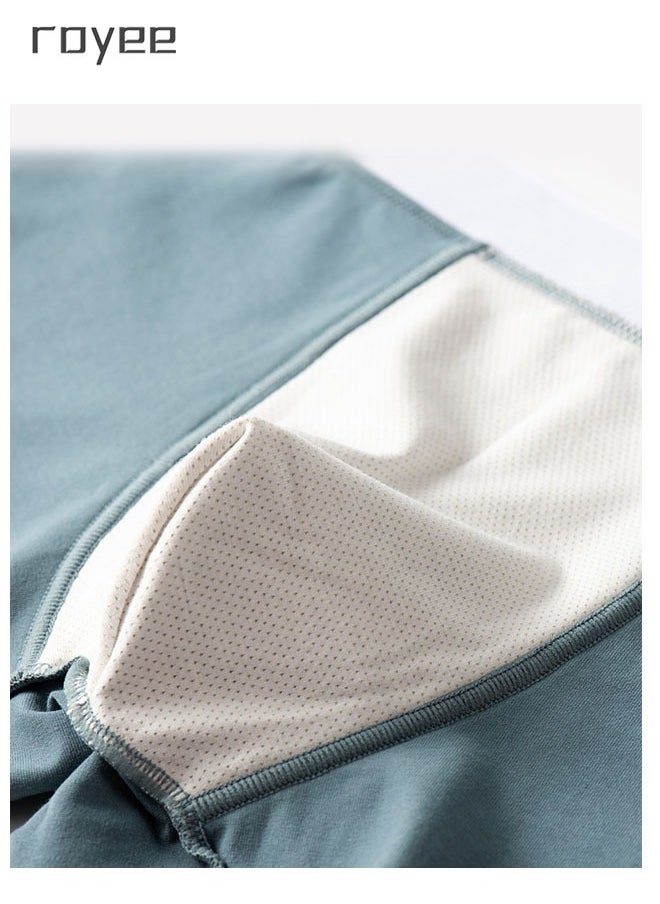 Royee - 4Pack Men's Underwear Cotton Pure Cotton Men's Flat Angle Underwear Medium Waist Solid Color - Image 1